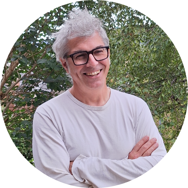 Gav looking through the round window